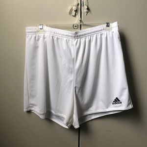 White adidas athletic shorts